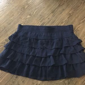 Navy ruffle skirt